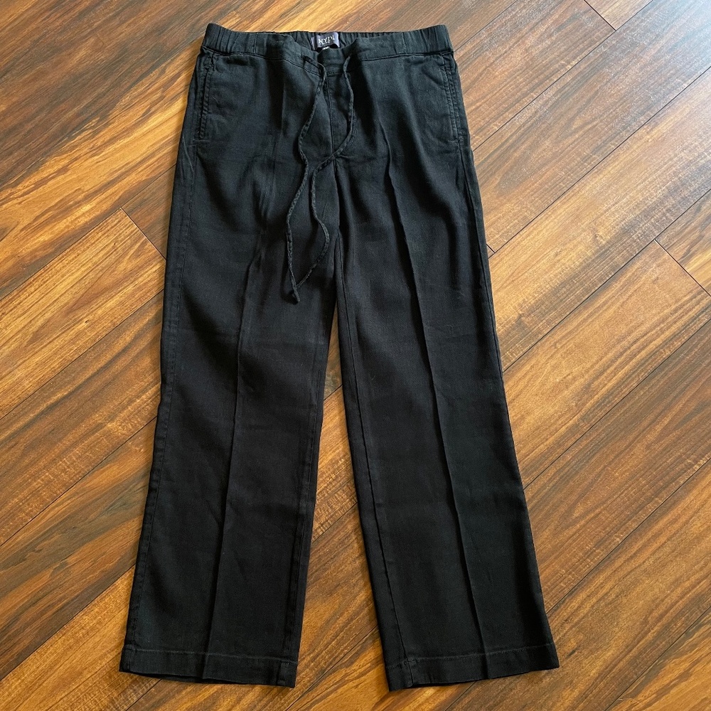 NYDJ Jamie Pant Black cropped linen blend 00P